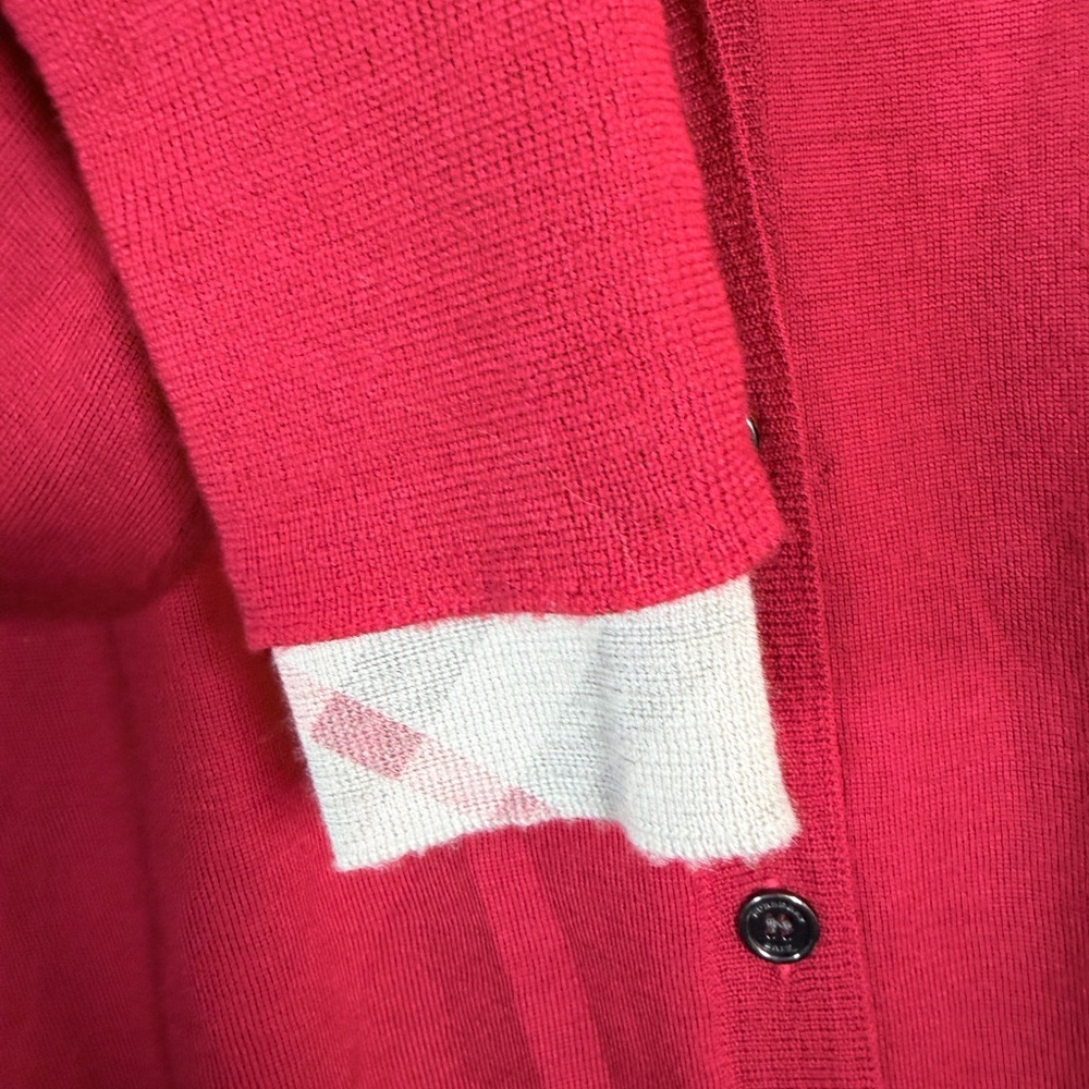Burberry Brit Red Button-Up Cardigan Size Large - Picture 6 of 7
